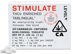 LEVEL TABLINGUAL STIMULATE THCV:CBG:THC (TABLET)