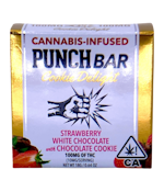PUNCH BAR SOLVENTLESS COOKIE DELIGHT  STRAWBERRY WHITE CHOCOLATE WITH CHOCOLATE 100MG