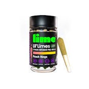 LIME PEACH RINGZ LIVE RESIN & HASH INFUSED LIL' LIMES .6G X 5 PREROLLS