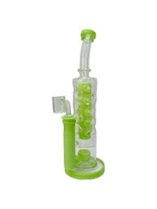 DELUXE GLASS STRAIGHT FAB W/SEED OF LIFE PERC (SLYME)