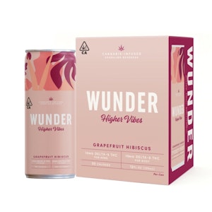 WUNDER 4-PACK HIGHER VIBES 20 GRAPEFRUIT HIBISCUS 12OZ CAN