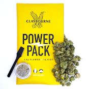 CLAYBOURNE CO. POWER PACK  3.5G KUSH CAKE + 1G HYBRID KIEF 52%THC
