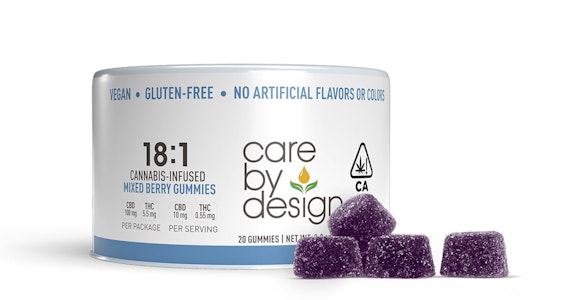 CARE BY DESIGN  CBD REFRESH 18:1 MIXED BERRY GUMMIES
